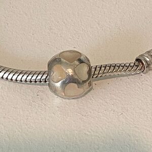 Authentic Pandora Mother Of Pearl Hearts Charm